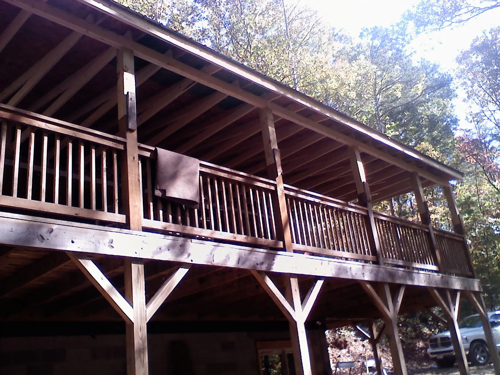 Timber framing under a new elevated porch and deck — Roof Leak Repair in Hospers by Roofing Brothers